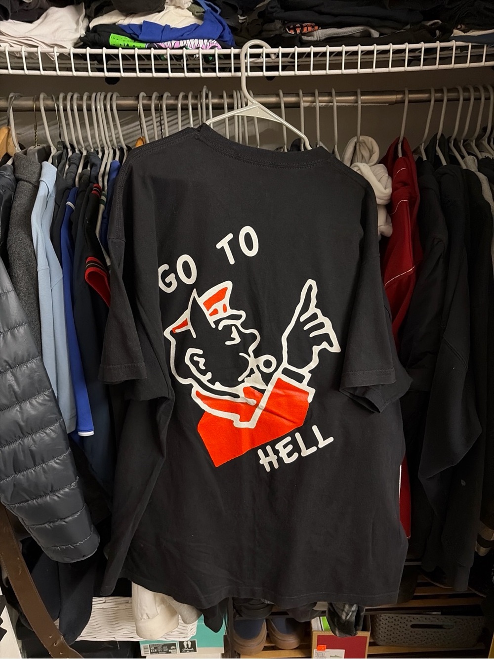 Men's Black Short-Sleeve Graphic Tee with Red Accent